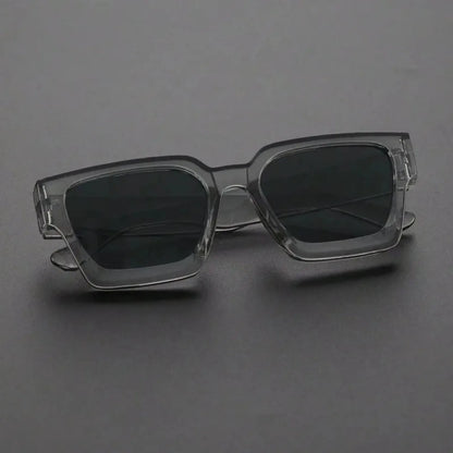 1PC Unisex Plastic Fashion Square Frame Sunglasses For Street Photography And Beach Trips Driving Accessories
