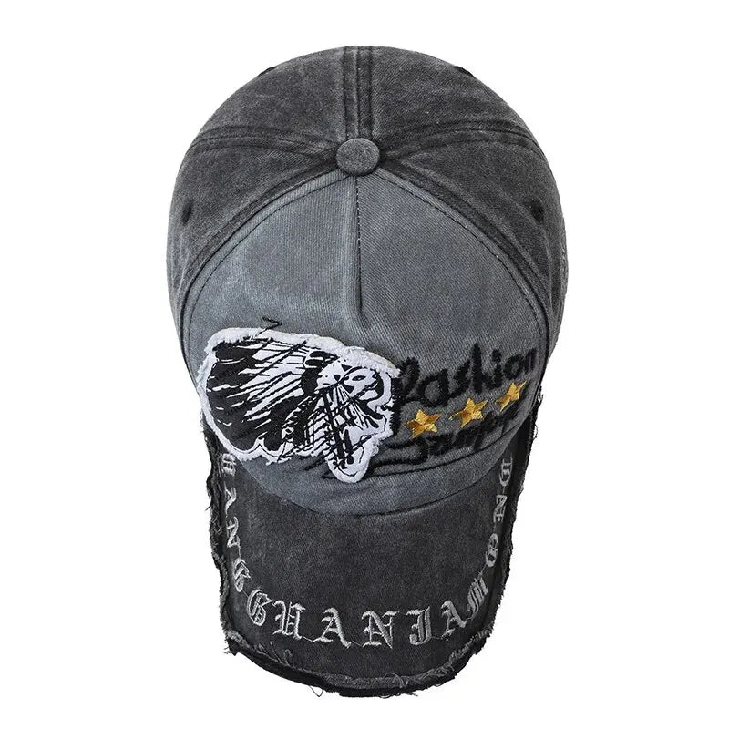 Four Seasons New Baseball Cap Retro Distressed Casual Outdoor Sports Hat Spring And Autumn Sunhat Letter Embroidery Cap Men