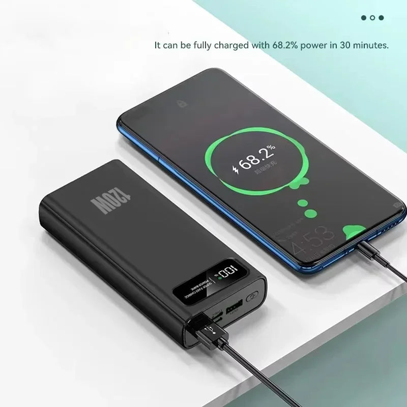 Lenovo 200000mAh LED Digital Display Power Bank High Capacity 120W Super Fast Charging Portable External Battery For IPhone NEW