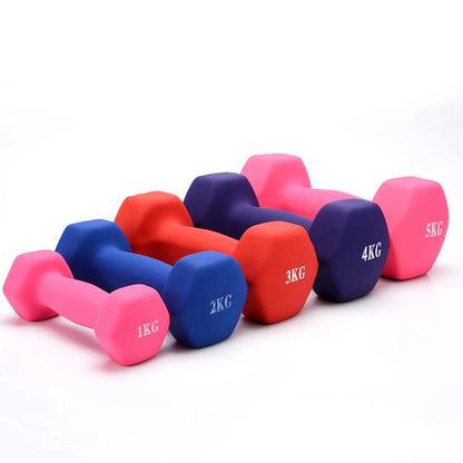 1/2/3/4kg Ladies' Dumbbells Fitness Home Equipment Barbell Solid Cast Iron Equipment For Yoga Arm Slimming And Weight Loss