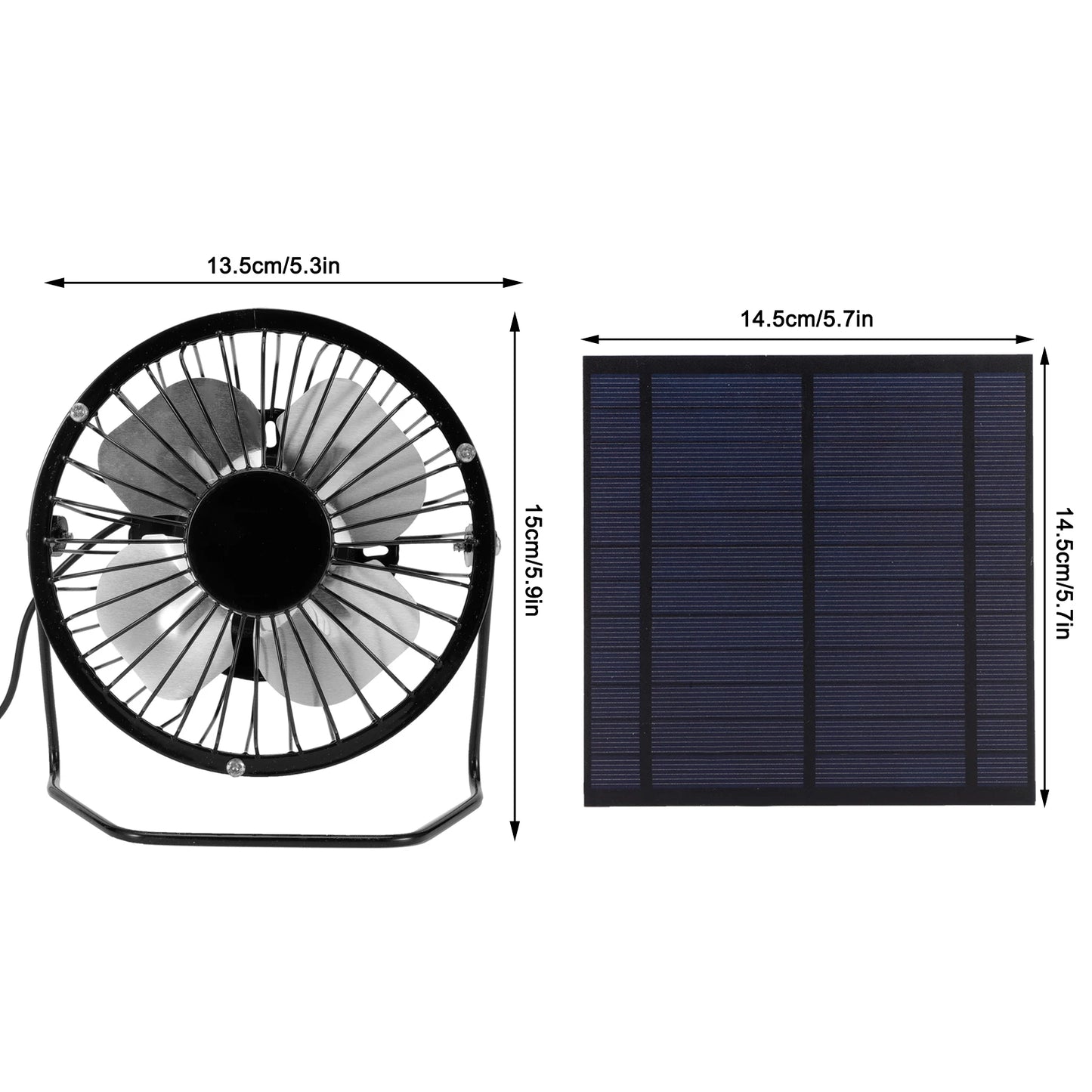 Portable Fan Solar Panel Powered Fan 5W Mini Solar Panel with Portable Cooling Fan Photovoltaic Solar Panel Set for Greenhouse
