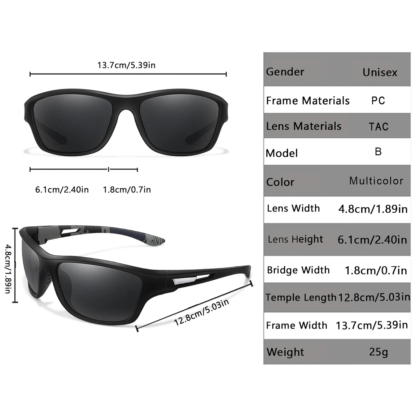 Men's Polarized Fishing Sunglasses Men Women Cycling Driving Hiking Sun Glasses Anti-glare UV400 Eyewear TAC Lens 1 PC