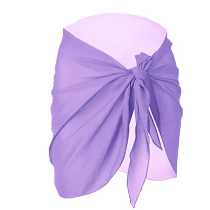 Women Short Sarongs Bathing Suit Wrap Swimsuit Coverups Beach Bikini Sheer Short Skirt Chiffon Scarf Cover Ups for Swimwear