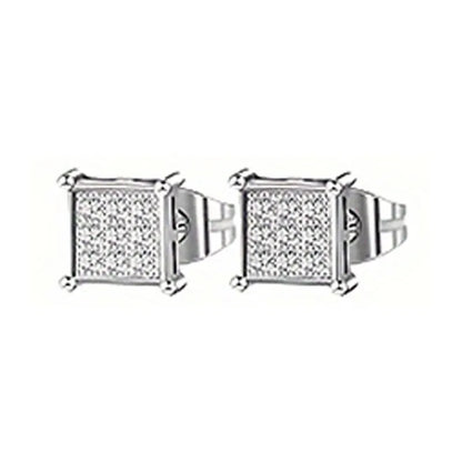 21 pairs of men's stainless steel earrings, circular CZ earrings, hypoallergenic earrings, unisex perforated earrings