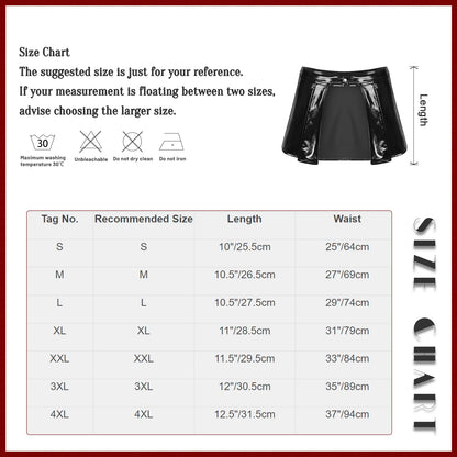 Sexy Women's Patent Leather Mini Skirt High Waist Party Short Dance Skirts Wetlook Clubwear Carnival Rave Dancing Miniskirts