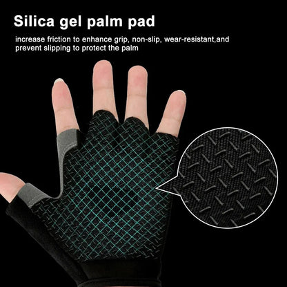Gym Gloves Fingerless Gloves Anti-Slip Shock-Absorbing Breathable Gloves Sports Gloves for Training Lifting Weight Cycling