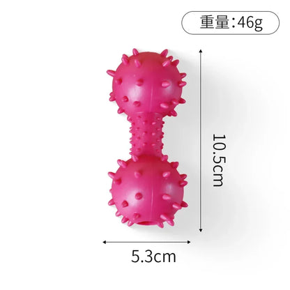 Pet Dog Toys Rubber Resistance To Bite Sound Barbells Barbed Dumbbells Puppy Teeth Cleaning Chew Training Toys Pet Supplies