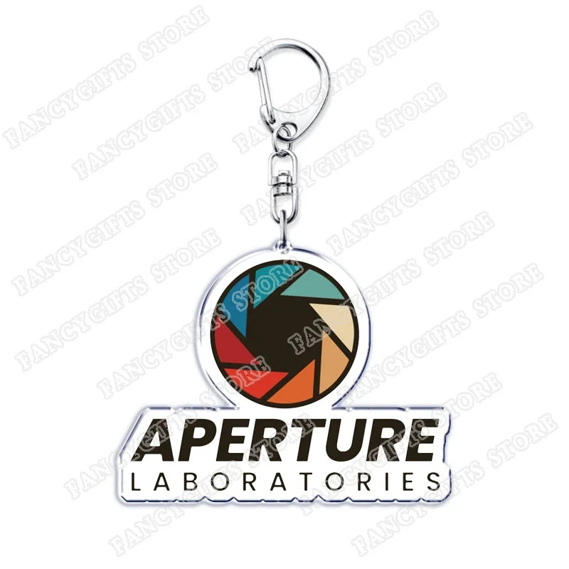 Trending Video Game Keychains for Accessories Bag Glados Aperture Laboratories Science Keyrings Jewelry Gamer Fans Gaming Gifts