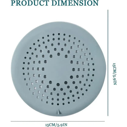 Shower Drain Hair Catcher Drain Cover Bathroom Tub with Suction Cup 5.9 Inches Silicone Sink Strainer Suit for Bathtub,