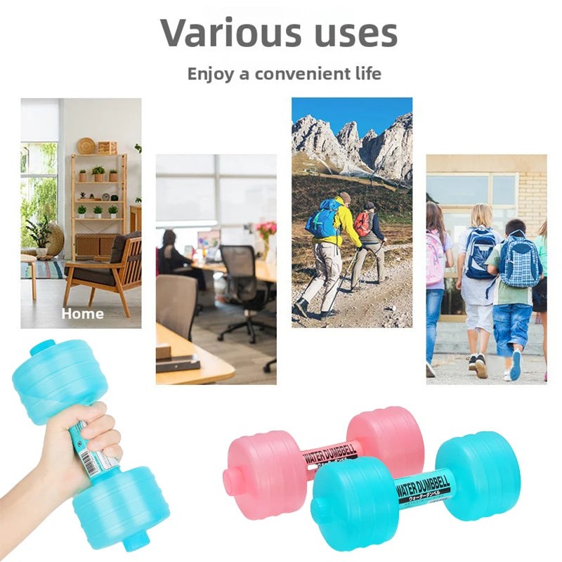 Portable Water-Filled Dumbbells Sports Water Bottle for Arm Strength Training Home Gym Fitness Durable Exercise Equipment