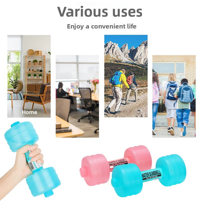Portable Water-Filled Dumbbells Sports Water Bottle for Arm Strength Training Home Gym Fitness Durable Exercise Equipment