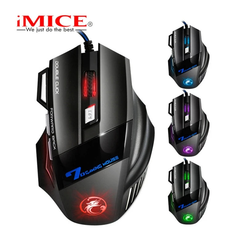 USB Wired Gaming Optical Mouse 4-Keys RGB Backlit Ergonomic Design DPI Adjustable High-Precision Mouse For PC Computer Laptop