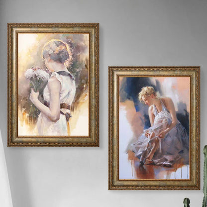 Gold Paint Frame Oil Paintings Wall Art Pictures Frames Embroidery Frame Home Decor Porta Retrato Digital Personalized Gift