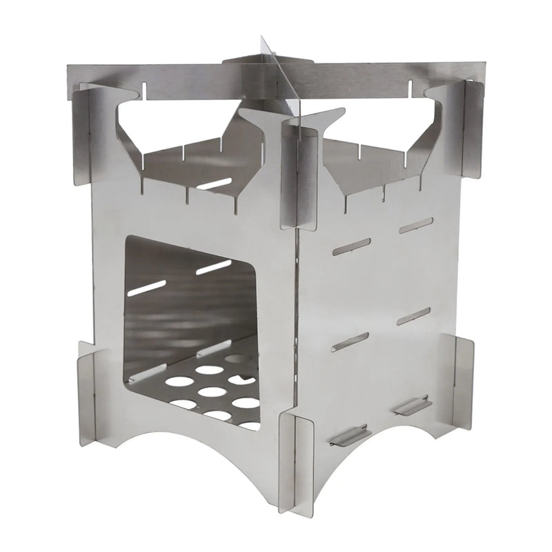 Outdoor Wood Burning Stove Stainless Steel Folding Mini Portable Cooker for Outdoor Camping Travel Hiking Picnic
