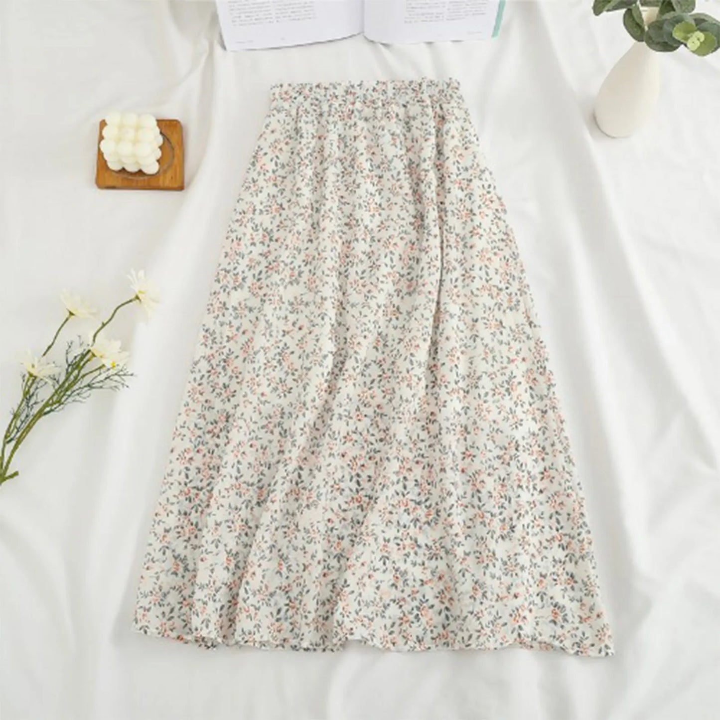 Women's Fashion And All-match Spring And Summer Casual Retro Temperament Floral Printed Skirt Falda Larga Elegante Para Mujer