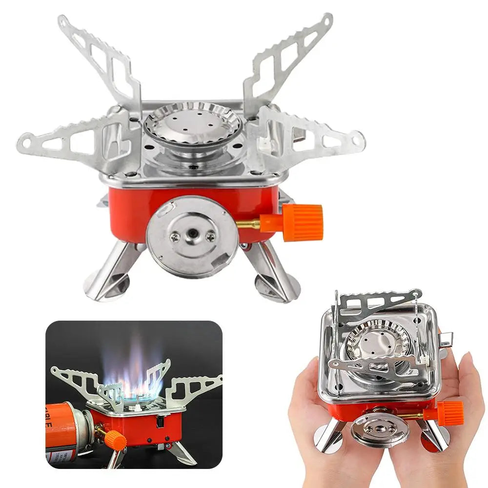 3500W Windproof Camping Gas Stove Foldable Portable Outdoor Burner with Piezo Ignition Lightweight Backpacking Stove for Hiking