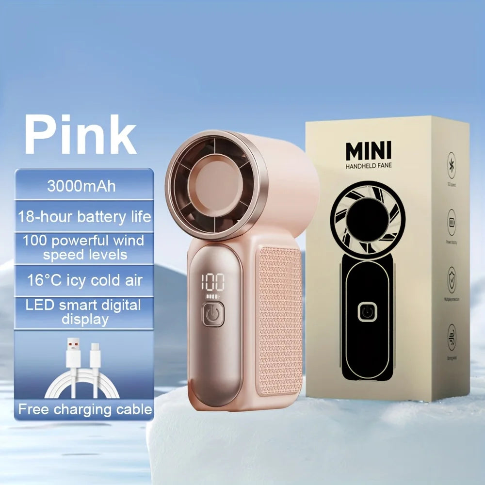 Mini Handheld Fan 3600mAh High-Speed Portable Turbo Pocket Fan for Outdoor Travel