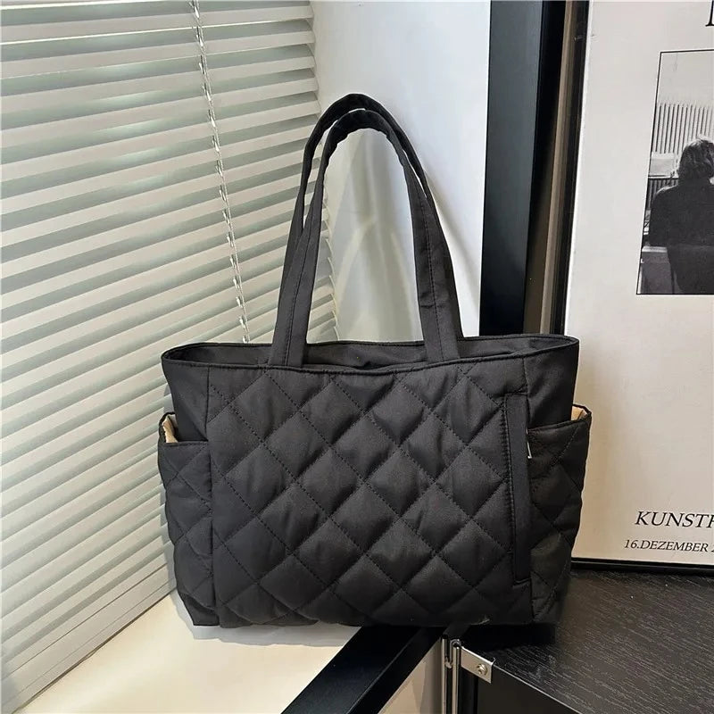 Rectangular Large Capacity Single Shoulder Bag for Commuting To Work Korean Style Women's Tote Bag Lightweight Casual Handbag