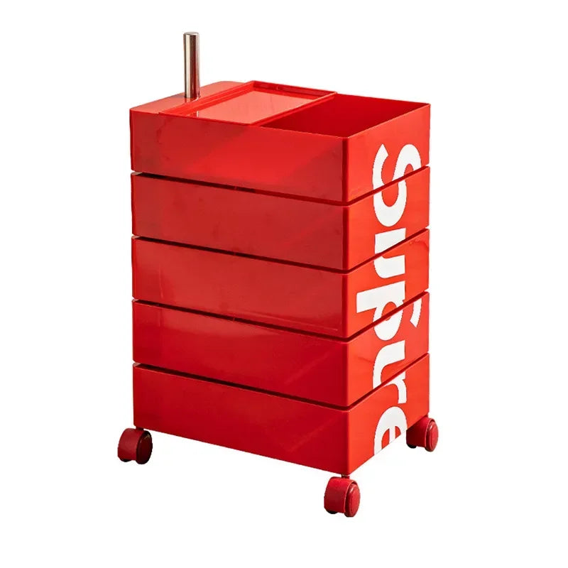 360 Rotating Removable Bedside Table File Cabinet Storage Office Multi-layer Drawer Simple Ins Side Few Storage Cabinet