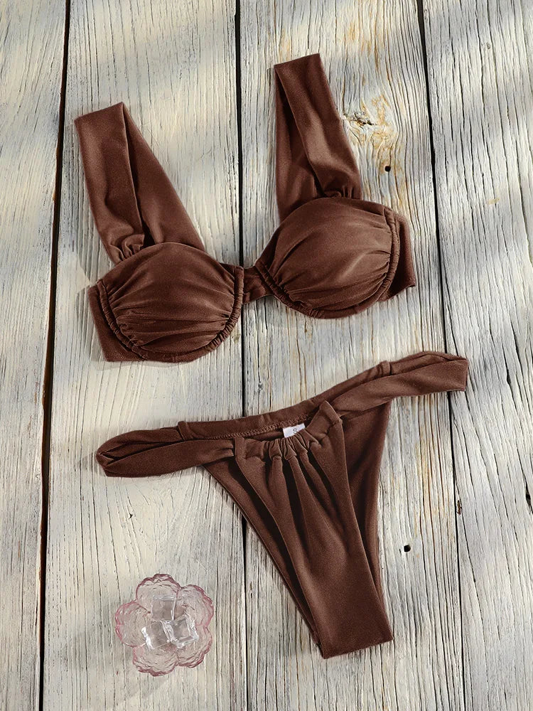 Rinabe Floral Print Bikini 2026 Biquinis Feminino Swimsuit Women Bathing Suit High Waist Bikini Set Swimwear Sexy Bikinis Summer