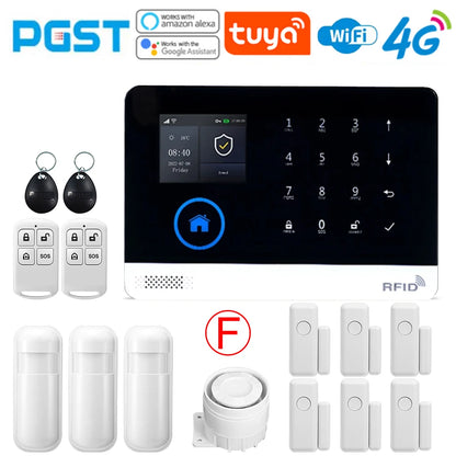 The new smart home security system in 2025, PG-103 4G Tuya APP wireless alarm system, WiFi GSM compatible with all 433MHz wirele