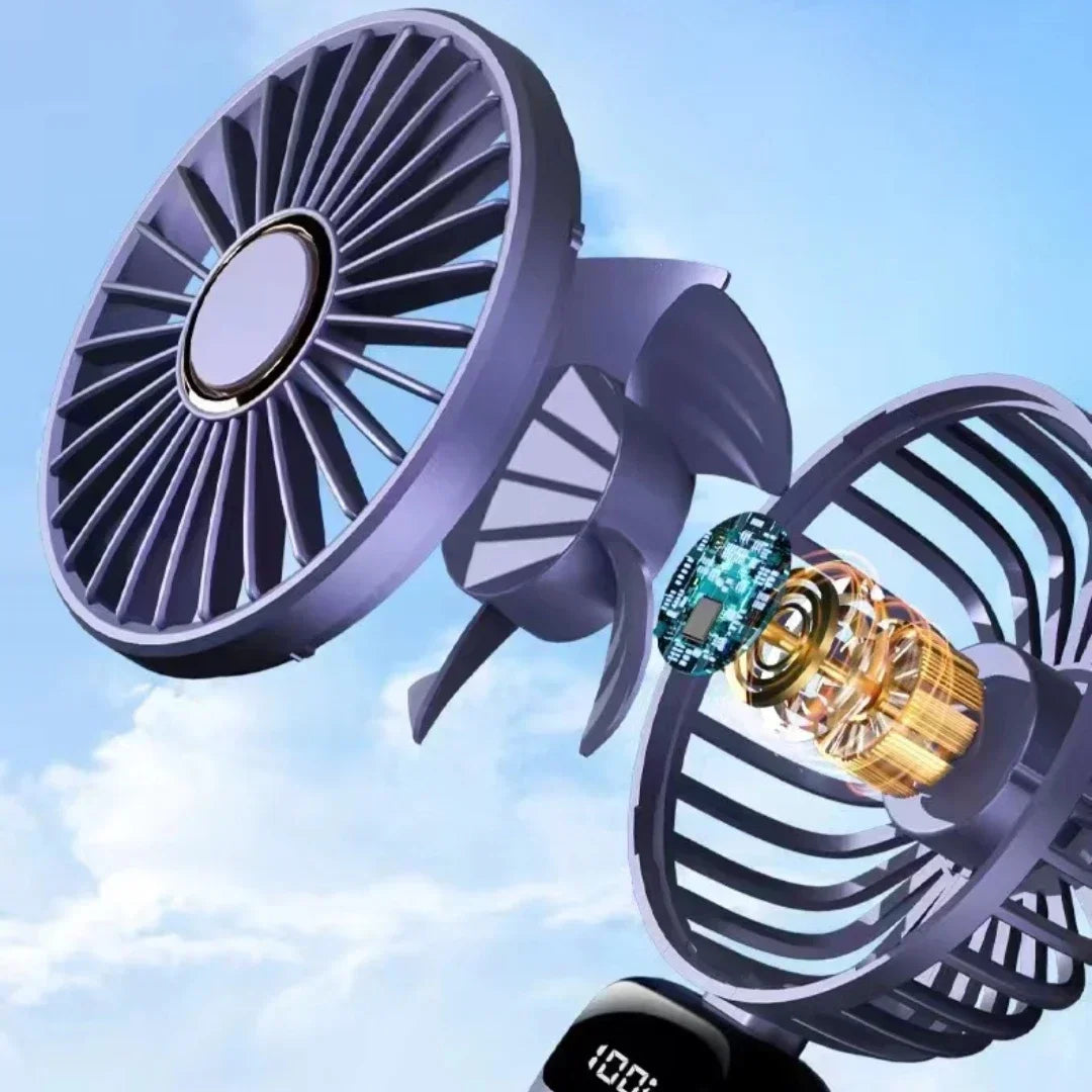 Portable Handheld Mini Fan Digital Battery Display Low Noise Strong Wind Rechargeable Foldable Cooling Fan For Travel Outdoor