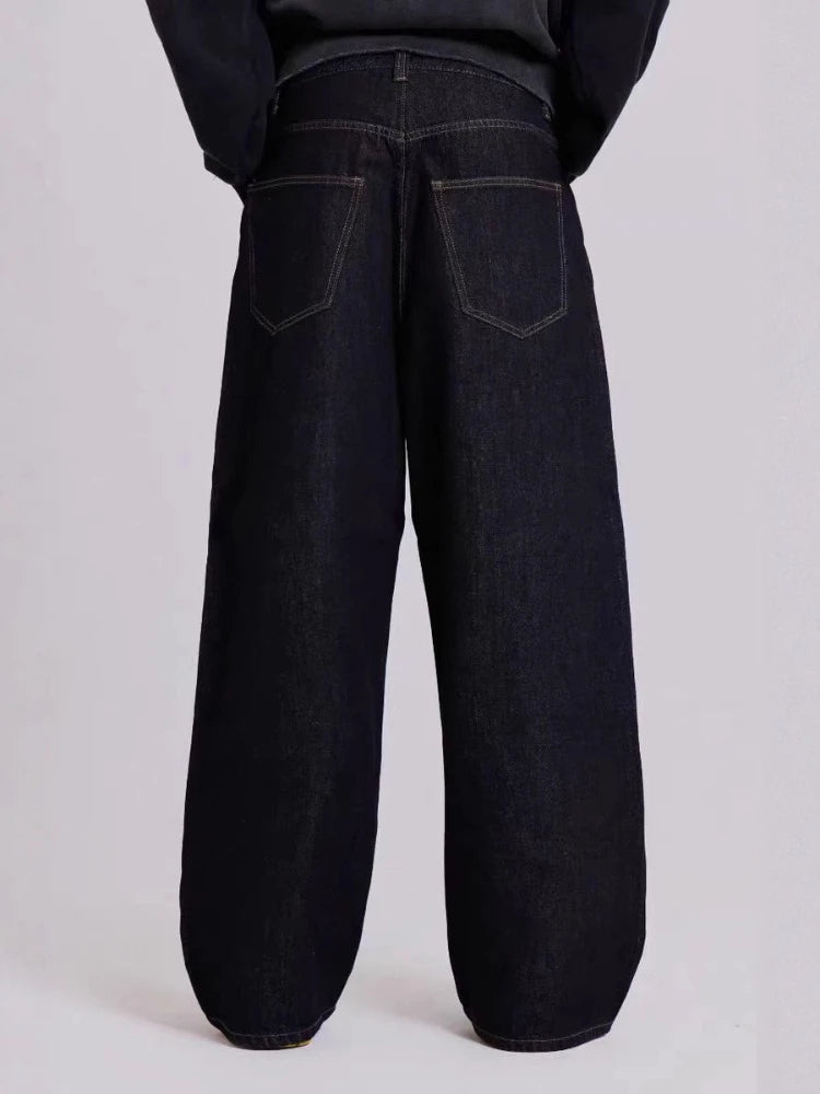 HOUZHOU Vintage Letter Print Jeans Women Black Gothic Y2k Baggy Denim Trousers Retro Hip Hop Grunge Wide Leg Pants Streetwear