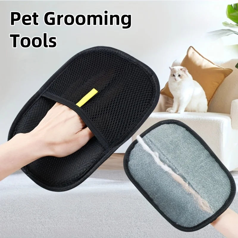 2025Pet Grooming Glove Double Sided Hair Removal Glove for Cats Dogs Bathing Cleaning Carpet Sofa Portable Washable PetAccessory