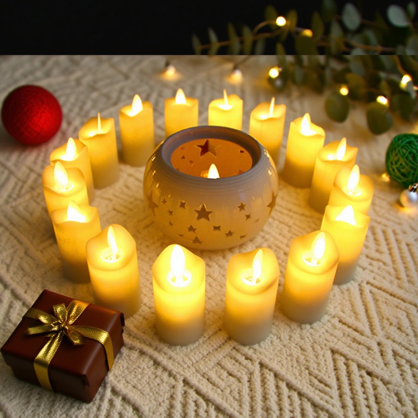 Set of 12 Rechargeable Remote-Controlled LED Candles Light with Realistic Flickering Flames Mood Lighting for Home Décor Candles