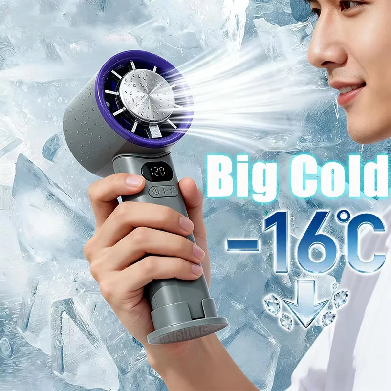 Mini Handheld Fan 120 Speed Portable Bladeless Desktop Fans Rechargeable Instant Cooling With Ice Mode For Men Women New