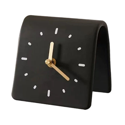 Desk Clock Modern Art Shelf Clock Decorative Silent Desktop Ornament for Desk Kids Room Office Countertop Housewarming Gift