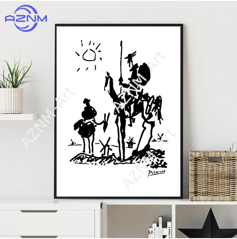 Everyhing you can image is real Pablo Picasso Art Paintings Canvas Print , Don Quixote Poster Painting Wall Picture Home Decor