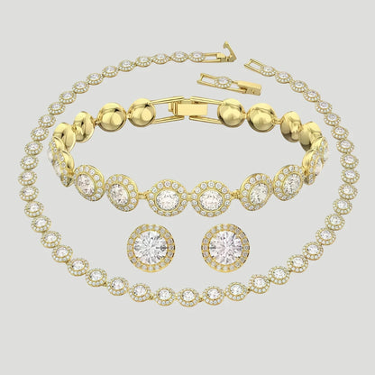 Top selling Round Jewelry Set, charms Earrings,Bracelet,Necklace, For Daily, Party, And Banquet Decor Wedding jewelry
