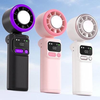 Portable Handheld Fan 5 Speeds Foldable Rechargeable Portable Tabletop Fan For Outdoor Travel Beach Camping Hiking Home Office
