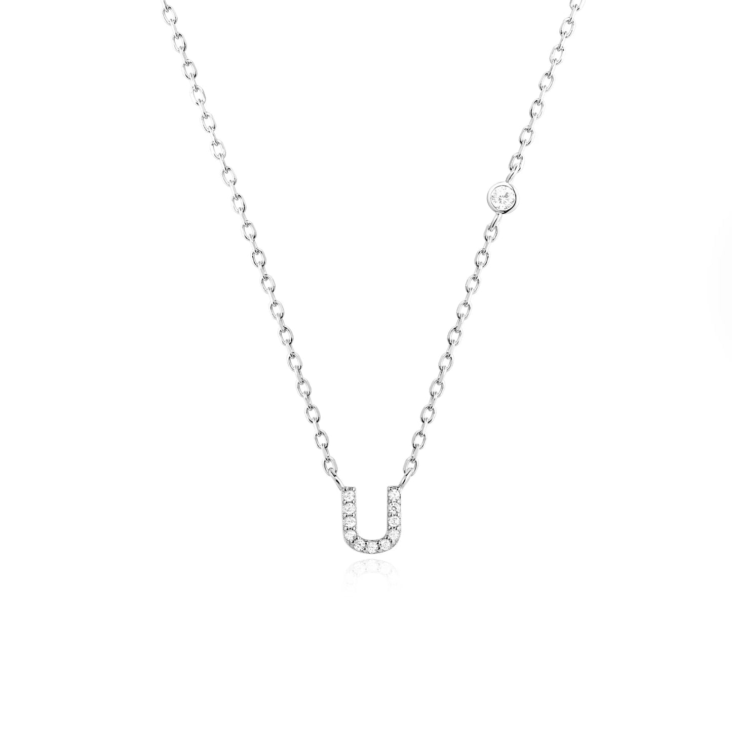 VEWANT New 925 Sterling Silver Monogram Initial Letter A M Pendant Long Chain Necklace Crystal Fine Jewelry Luxury Fine Jewelry