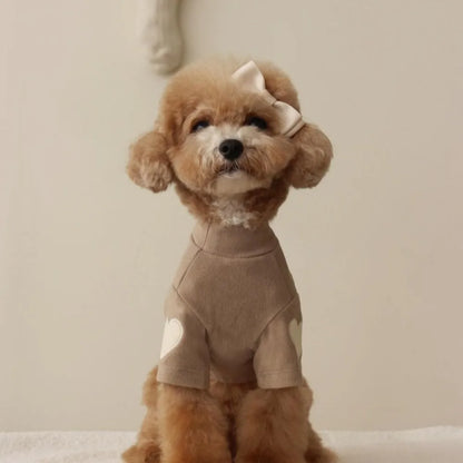 New Winter Warm Gift Pet Dog Clothes Bear Teddy Cute Love Puppy Clothing Base Shirt Designer Cat Pet Warm Clothes