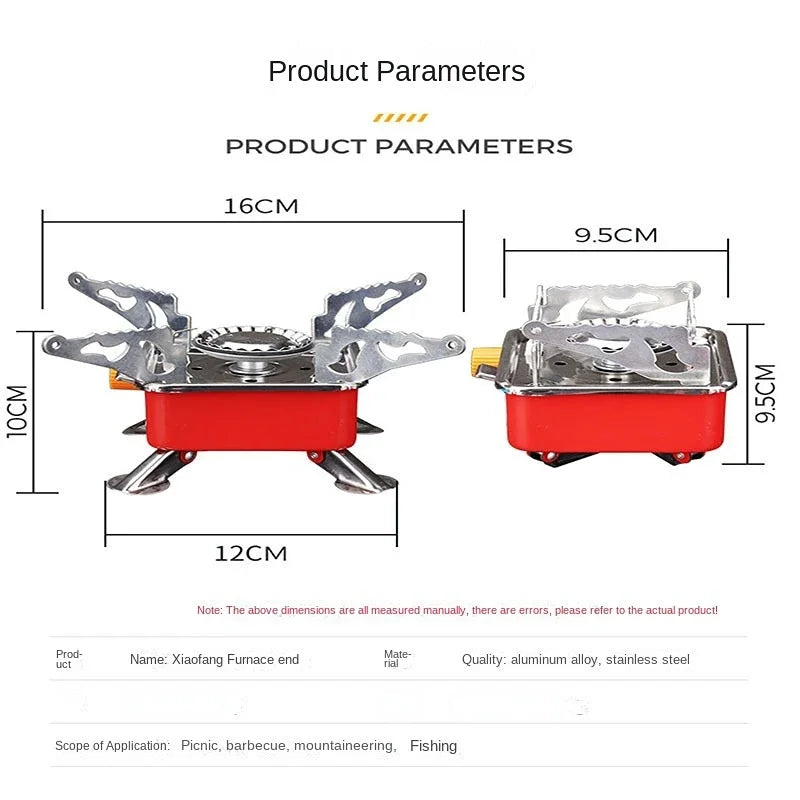 Outdoor Mini Square Portable Folding Gas Stove Ultra-Light Camping Cassette Cooker Travel Hiking Equipment