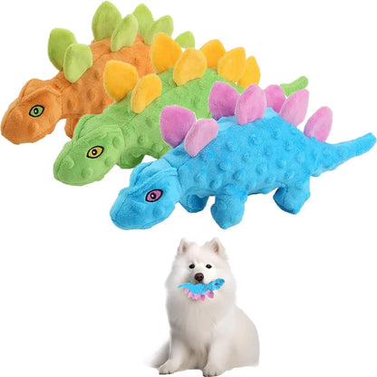 Pet Dog Squeaky Plush Dinosaur Toys Interactive Dog Indestructible Toys Plush Stuffing Pet Supplies Small Dog Chew Molar Toys