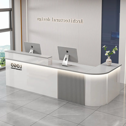 Professional Office Bar Counter Simple Luxury Beauty Design Reception Desk Modern Salon Bancone Bar Lusso Commercial Furniture