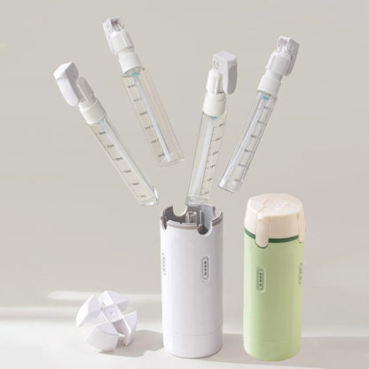 Travel Dispenser Storage Bottle With 4*30ml Inner Bottles -  Leakproof Portable Refillable For Shampoo Conditioner Lotion Toner