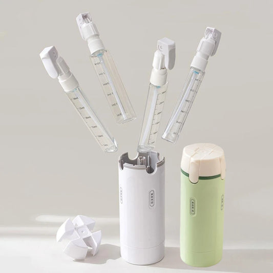 Travel Dispenser Storage Bottle With 4*30ml Inner Bottles -  Leakproof Portable Refillable For Shampoo Conditioner Lotion Toner