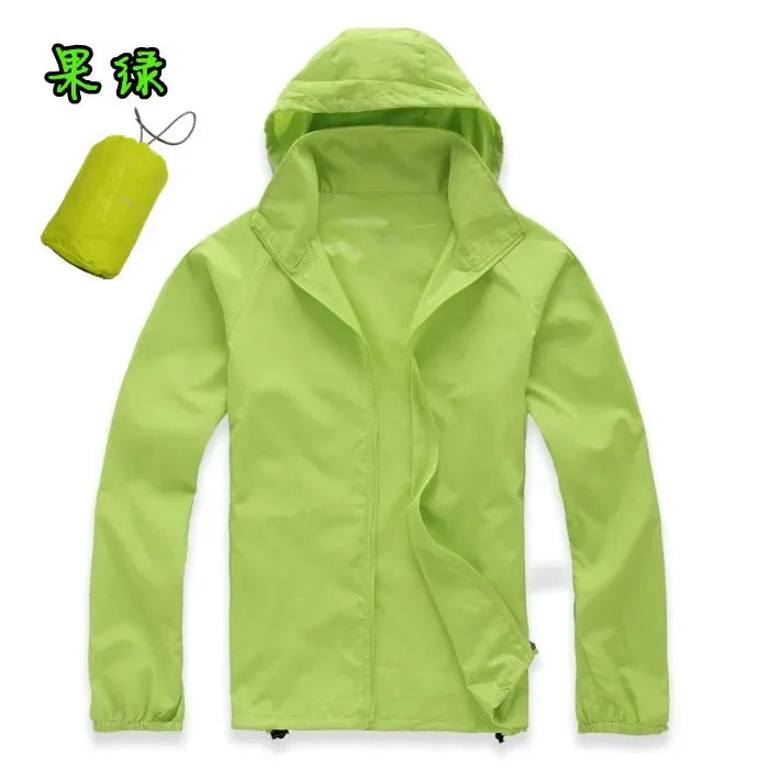 Outdoor Sport Windbreaker Thin Coat Unisex Waterproof Quick Dry Basic Jacket Sun Protection Ultra-light Hooded Jackets Men Women
