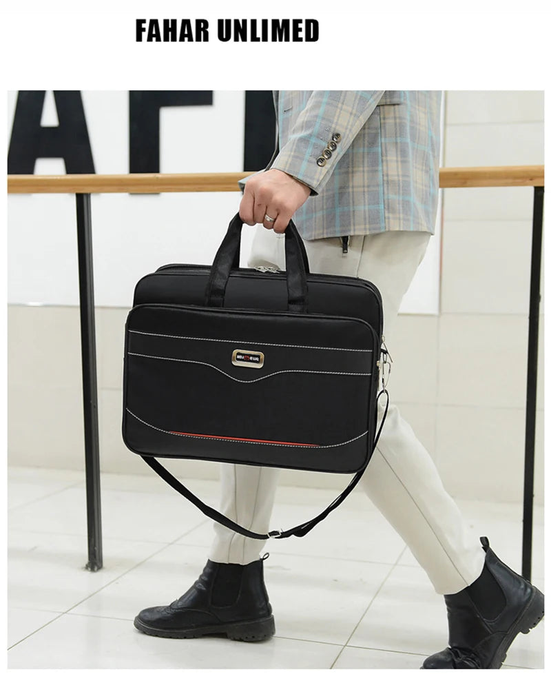 Simple Tote Men Business Briefcase Handbag For 15.6 inch Laptop Bags Large Capacity Shoulder Bags Travel Notebook Messenger Bag