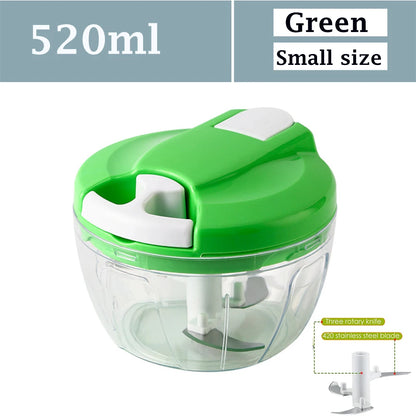 520ml/900ml Manual Food Processor Vegetable Chopper Hand Pull Mincer Blender Mixer For Garlic Fruits Nuts Onions Peppers Chopper