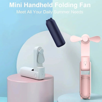 Portable Mini Handheld Fan USB Rechargeable Adjustable Foldable Handheld Fan Suitable for Women, Travel, Outdoor Use Gift