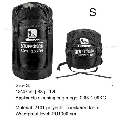HIKEMAN Compression Stuff Sack for Sleeping Bag Outdoor Camping Backpacking Hiking Gear Storage Bags