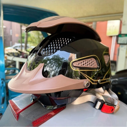 Hot Motorcycle Helmet Summer Breathable Open Face Helmet for Men Women Dual Lens Scooter Half Helmet with Taillights