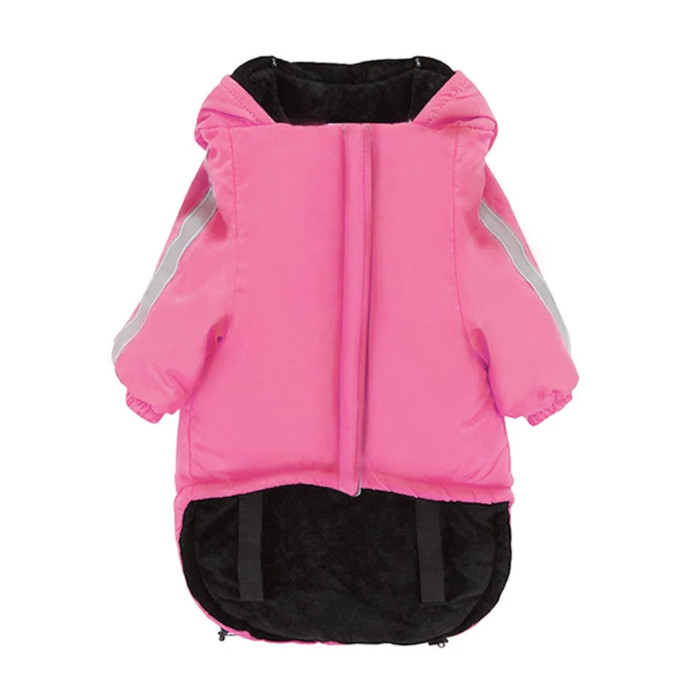 Pet Costume Windproof Fleece Dog Clothes Waterproof Comfortable Dog Hooded Coat Warm Reflective Winter Pet Apparel Outdoor