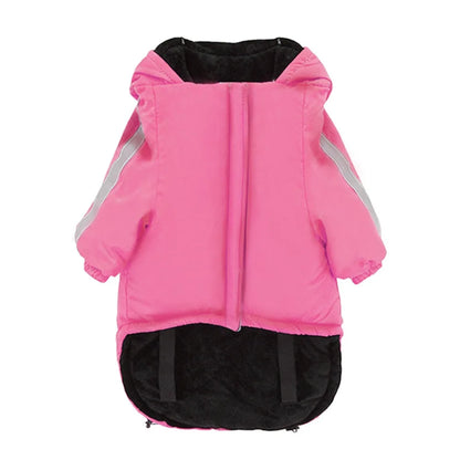 Pet Costume Windproof Fleece Dog Clothes Waterproof Comfortable Dog Hooded Coat Warm Reflective Winter Pet Apparel Outdoor
