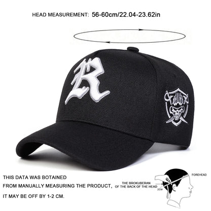 Unisex R Letter Embroidery Baseball Caps Spring Autumn Outdoor Adjustable Casual Hats Sunscreen Hat Sports Cap